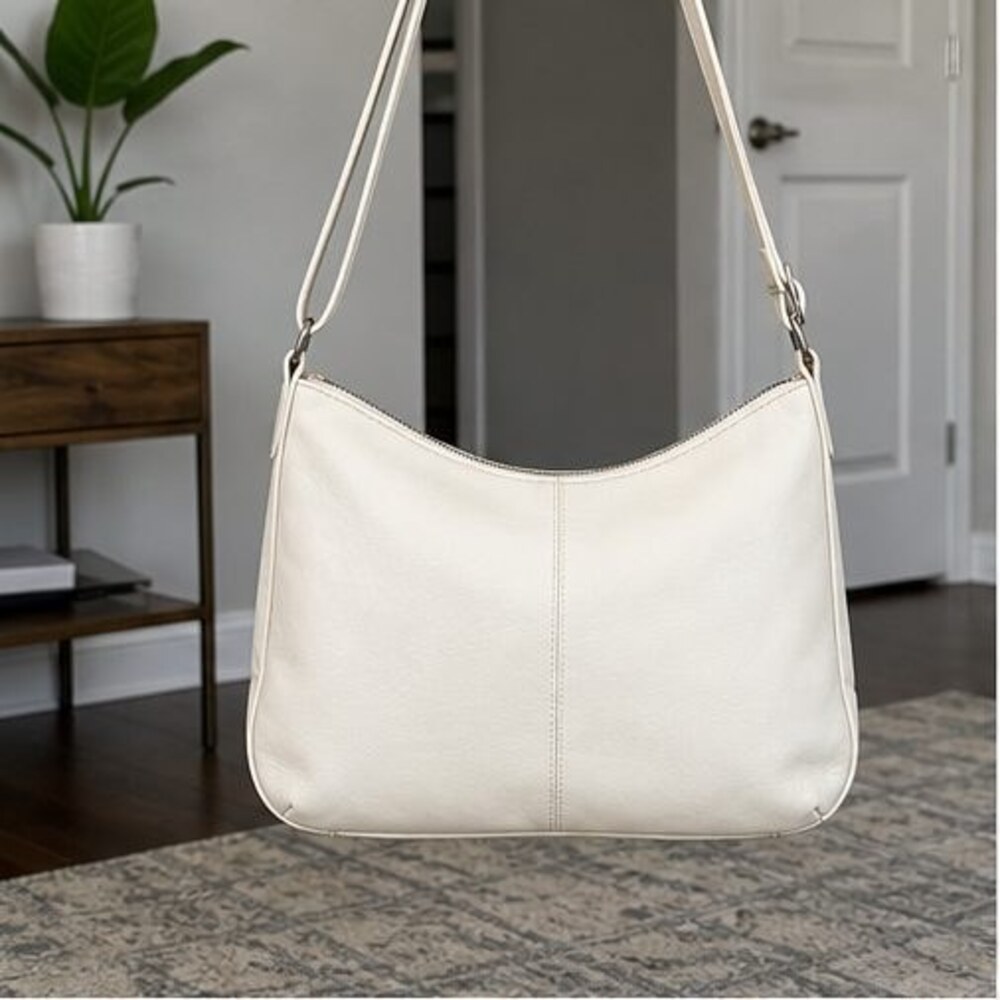 Ivory Faux Leather Bag